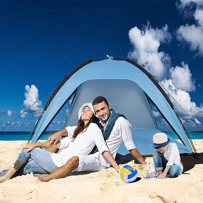 Polyester-wasserdichte 3-4 Menschen des silbernen überzogenen Strand-Lichtschutz-Zeltes im Freien